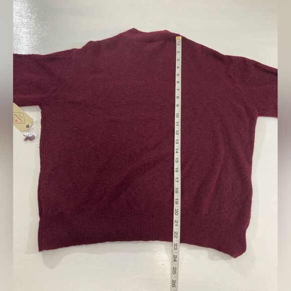 St. John's Bay Maroon Red Mock Neck Sweater Women's Lagenlook Tight Knit Design - Picture 11 of 11